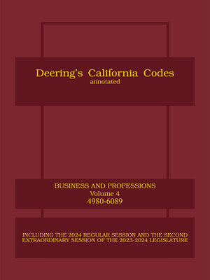 cover image of Deering's California Business and Professions Code